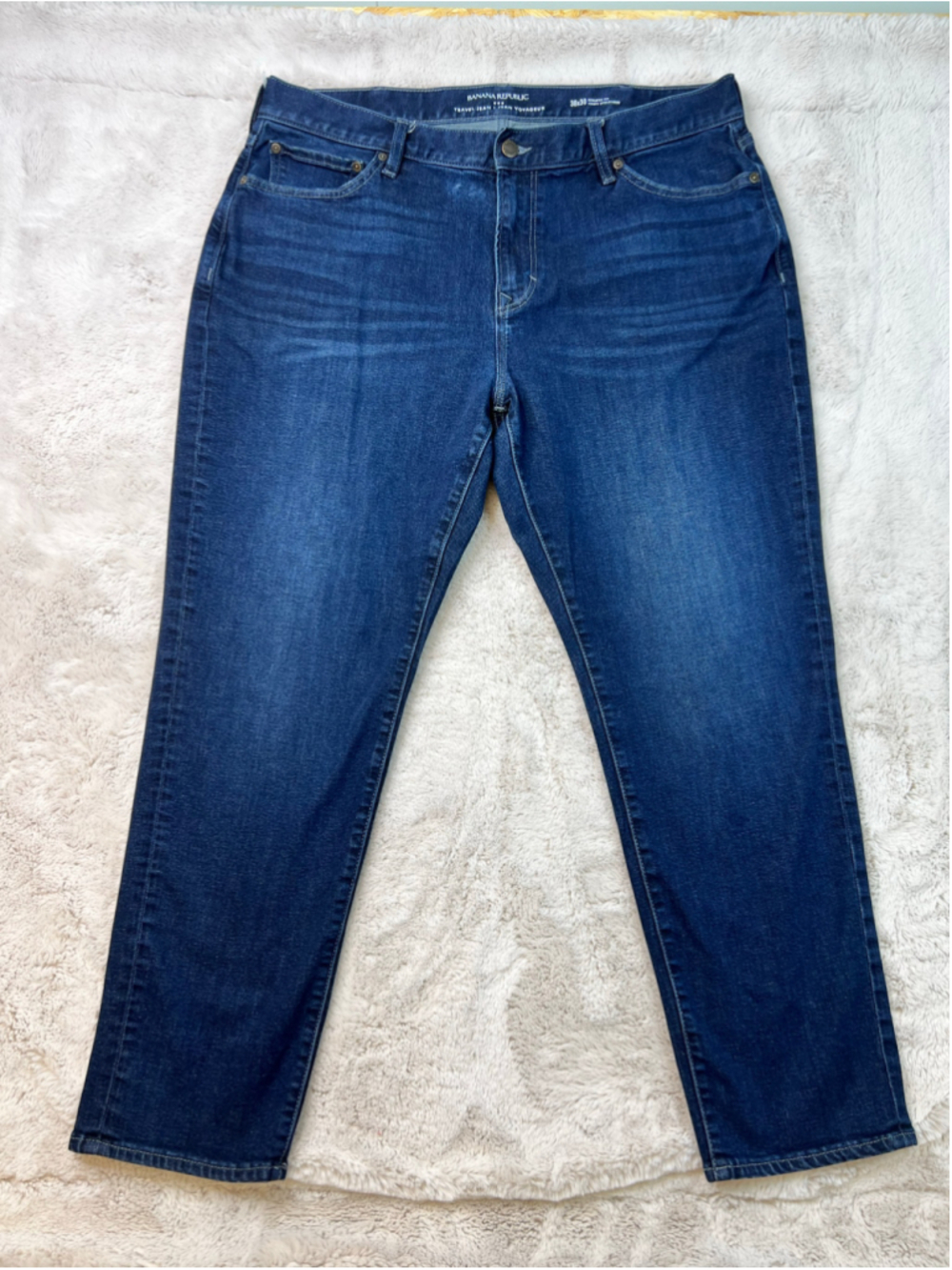 Banana Republic Athletic Fit Travel Jeans Mens Size 38x30 Stretchy Blue Denim